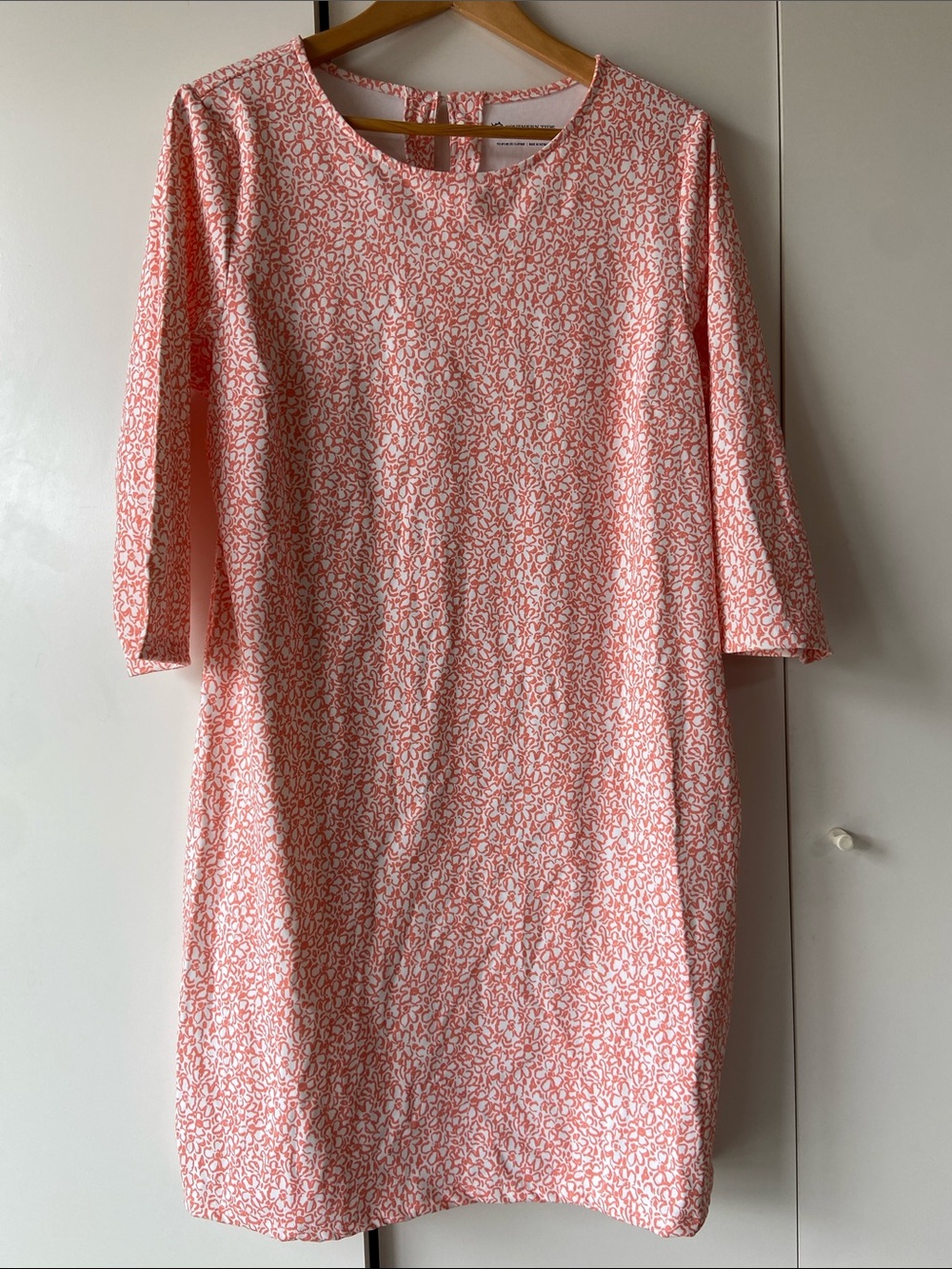 Southern Tide Coral-White Printed Midi Shift Dress